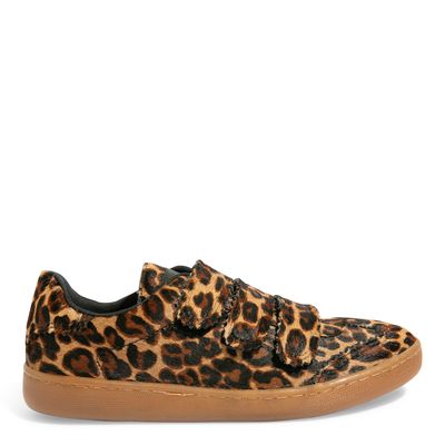 Tênis Couro Camurça Velcro Animal Print Onça