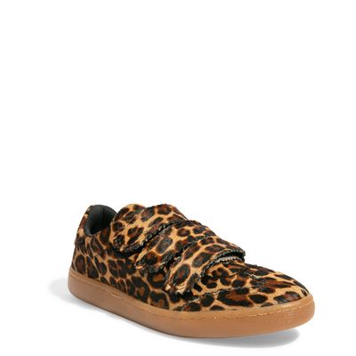 Tênis Couro Camurça Velcro Animal Print Onça
