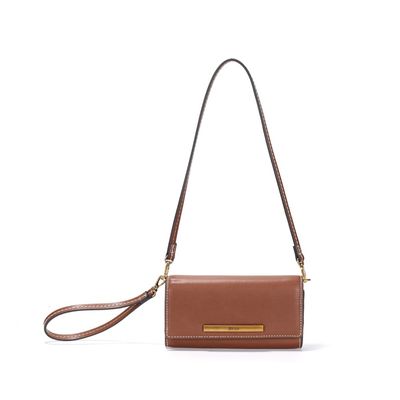 Bolsa Carteira Pequena Marrom Alça de Ombro
