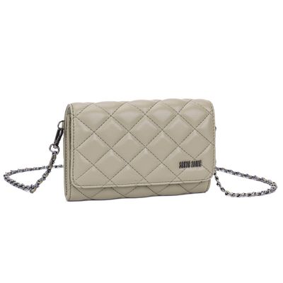Bolsa Carteira Soft Verde Matelassê Alça Corrente