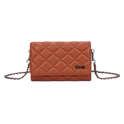 Bolsa Carteira Soft Verde Matelassê Alça Corrente