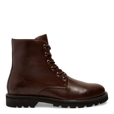 Bota Coturno Cano Curto Cadarço Marrom