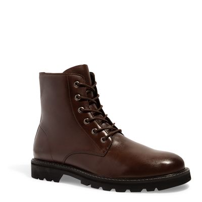 Bota Coturno Cano Curto Cadarço Marrom