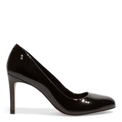 Scarpin Boneca Bico Redondo Verniz Preto