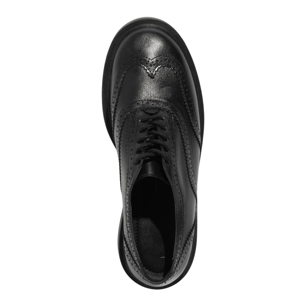 Mocassim Oxford Couro Preto Metalizado - Santa Lolla Mocassim Oxford Couro Preto Metalizado - Santa Lolla