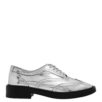 Mocassim Oxford Specchio Prata Metalizado