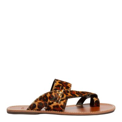 Rasteira Couro Animal Print Onça
