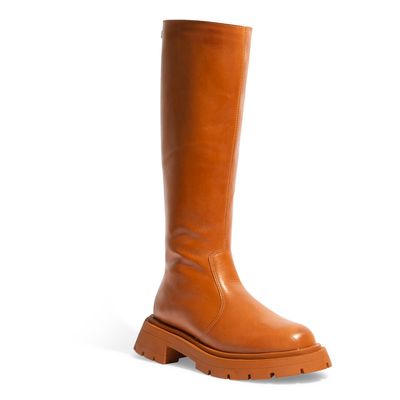 Bota Couro Nobre Soft Caramelo Cano Alto Tratorada