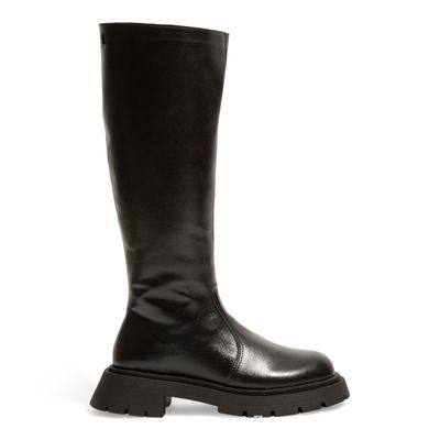 Bota Couro Nobre Soft Preta Cano Alto Tratorada