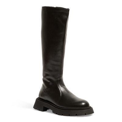 Bota Couro Nobre Soft Preta Cano Alto Tratorada