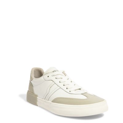Tenis Couro Confort Branco e Cinza