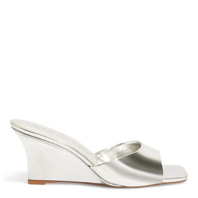 Mule Specchio Prata Salto Anabela