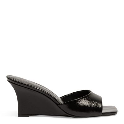 Mule Metallic Soft Preto Salto Anabela
