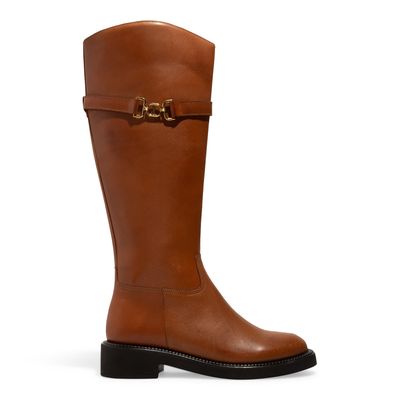 Bota Couro Cano Alto Caramelo