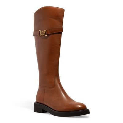 Bota Couro Cano Alto Caramelo