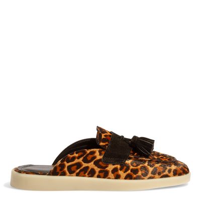 Mocassim Mule Couro Animal Print Onça