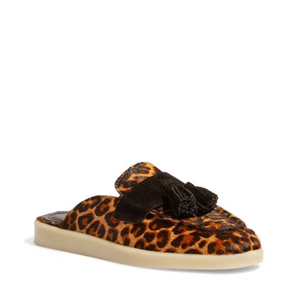 Mocassim Mule Couro Animal Print Onça