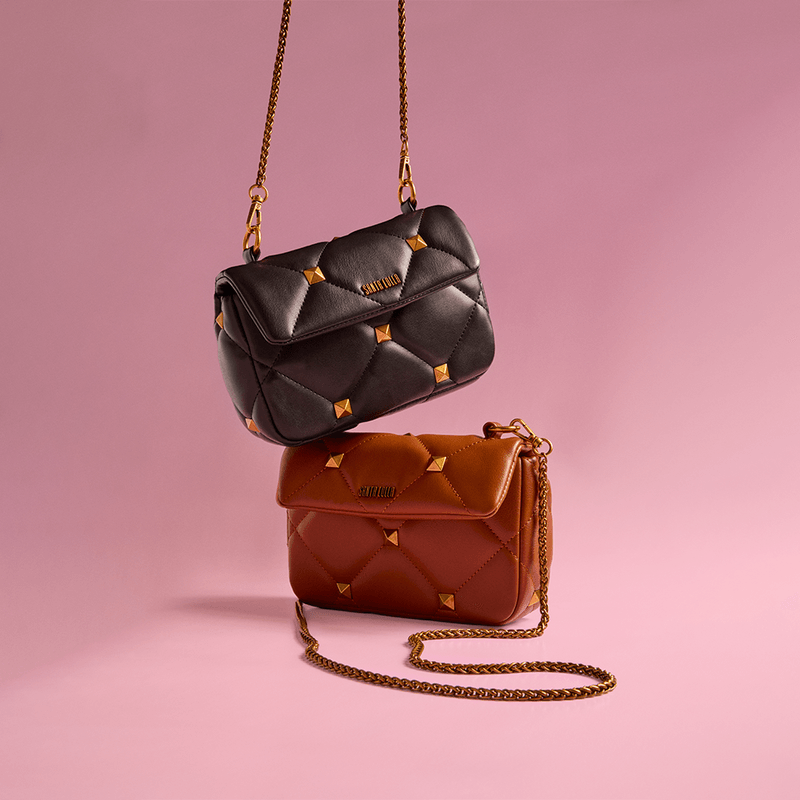 Bolsa Pequena Transversal Soft Preto Spikes