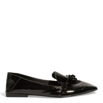 Mocassim Verniz Show Preto Bico Quadrado