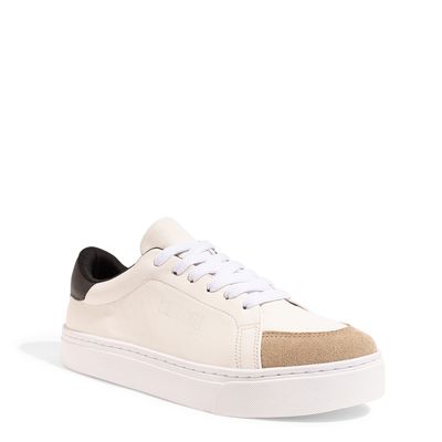 Tênis Couro Camurça Off White