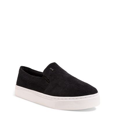 Tênis Slip On Veludo Cotele Preto