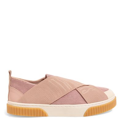 Slip On Flat Tiras Cruzadas Rosa Bico Redondo