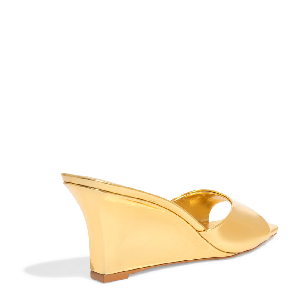 Mule Specchio Dourado Salto Anabela - Santa Lolla Mule Specchio Dourado Salto Anabela - Santa Lolla