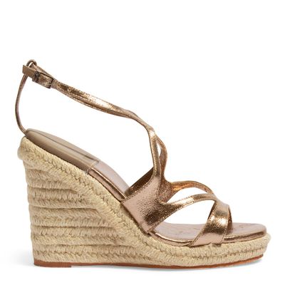 Sandália Espadrille Couro Cristal Prata Velho