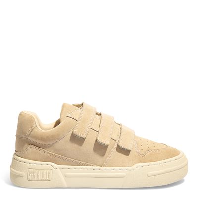 Tenis Couro Camurça Flatform Bege
