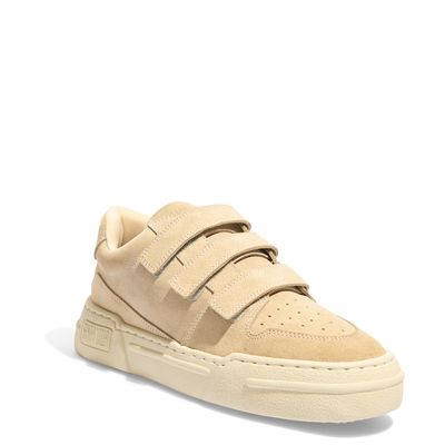 Tenis Couro Camurça Flatform Bege