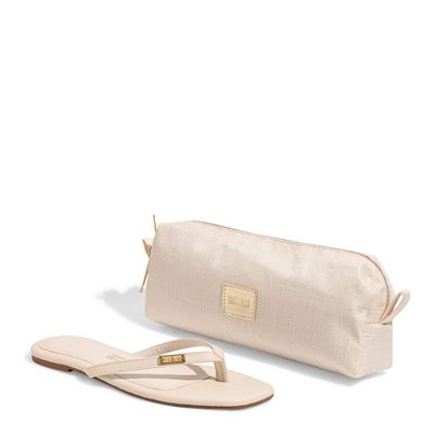 Kit Rasteira Floater E Necessaire Off White