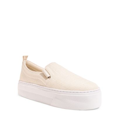Slip On Flatform Linho Copacabana Off White