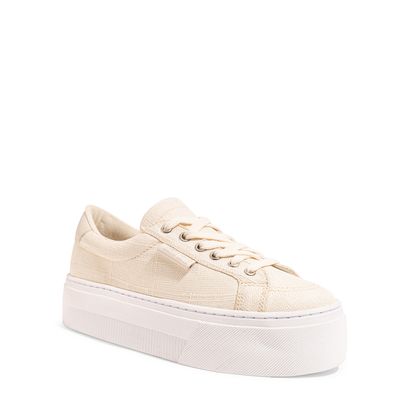 Tênis Flatform linho copacabana off white