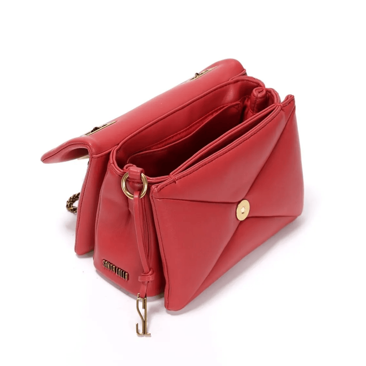 Bolsa Mini Bag Vermelha Soft Spike Alça Corrente - Santa Lolla