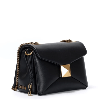 Bolsa Mini Bag Preta Soft Spike Alça Corrente