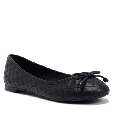 Sapatllha Bico Redondo Napa Soft Preto Laço