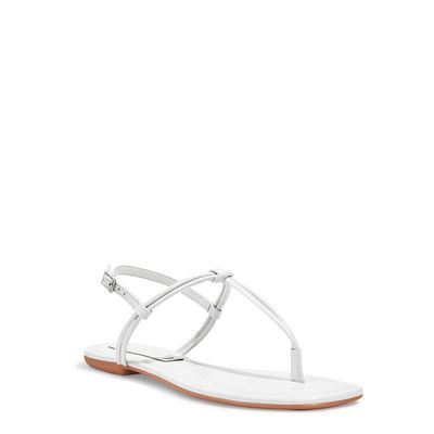 Rasteira flat verniz glossy tiras finas branca