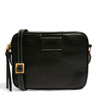 Bolsa Pequena Transversal Couro Floater Preta - Linha Genuine Leather