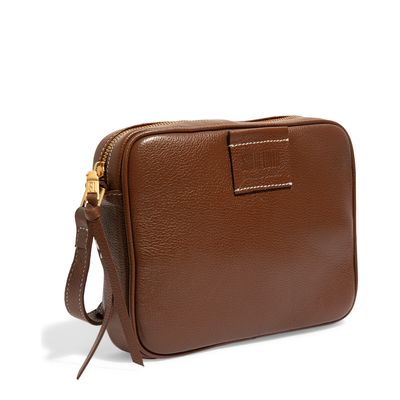Bolsa Pequena Transversal Couro Floater Marrom - Linha Genuine Leather