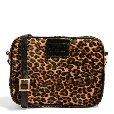 Bolsa Couro Transversal Animal Print Onça - Linha Genuine Leather