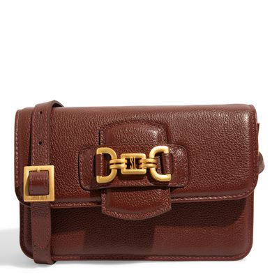 Bolsa Pequena Couro Floater Transversal Vermelho Bordô