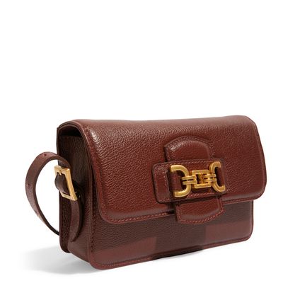 Bolsa Pequena Couro Floater Transversal Vermelho Bordô
