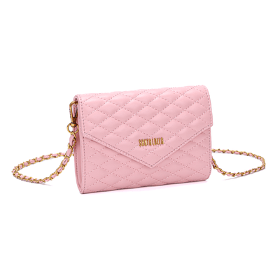 Bolsa Carteira Matelassê Soft Rosa Candy Alça Transversal
