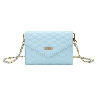 Bolsa Carteira Matelassê Soft Azul Claro Alça Transversal