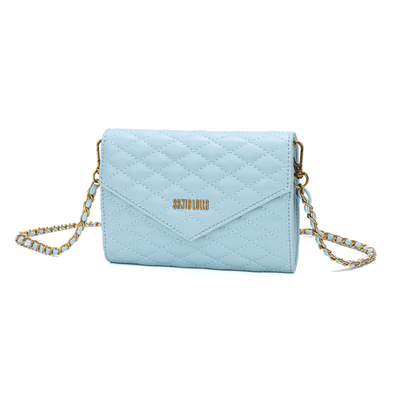 Bolsa Carteira Matelassê Soft Azul Claro Alça Transversal