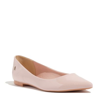 Sapatilha Verniz Rose Bico Fino