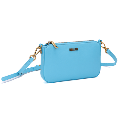 Bolsa Pequena Risco Azul Claro Alça Transversal