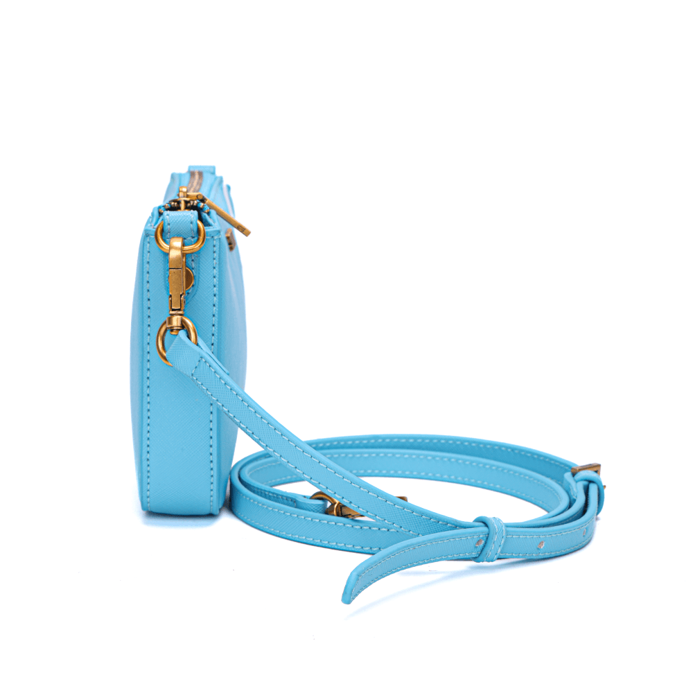 Bolsa Pequena Risco Azul Claro Alça Transversal - Santa Lolla