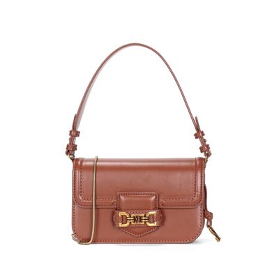 Bolsa Pequena Material Soft Marrom Nuts  Alça de Ombro