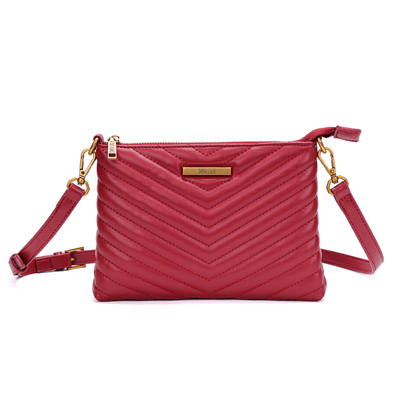 Bolsa Pequena Material Soft Vermelho Cherry  Alça Transversal